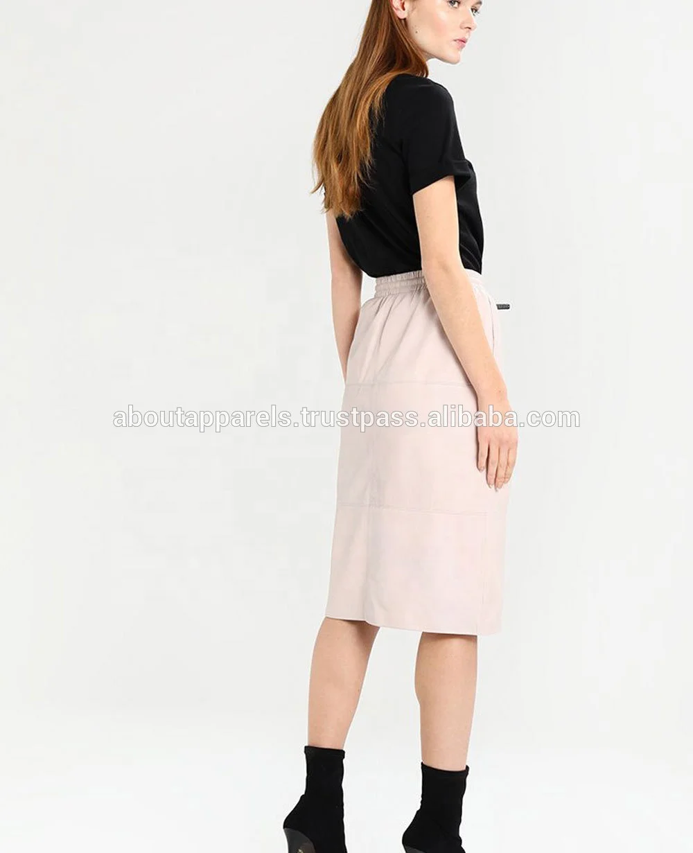 Ladies Sexy Look Sheepskin & lambskin Leather Mini Skirt, Floral Embroidery Mini Skirt Fashion Ladies Black Skirts Leather