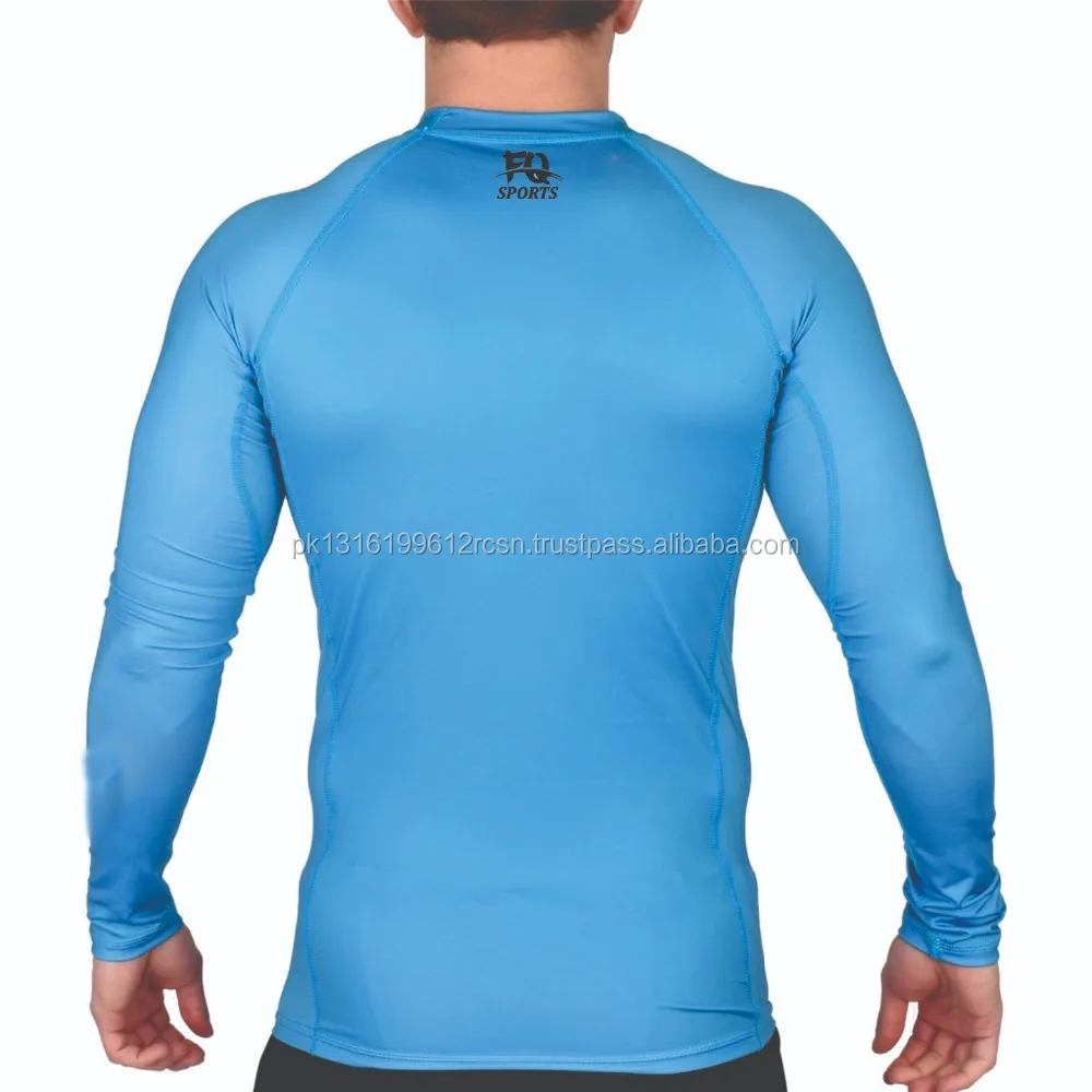 
Sky Blue BJJ Rash Guard / Rash Guard Manufacturers / Silicon Printed Rash Guard 