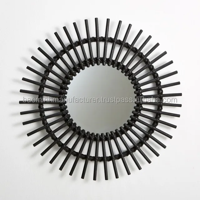 Vintage rattan mirrors for wall decor