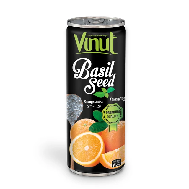 Best Price 250ml Premium Quality Basil seed Drink with Orange Flavour