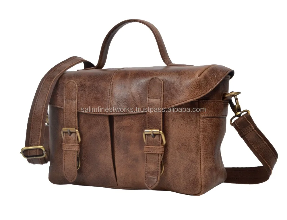 Messenger Camera Equipment Bag Stylish Camera Bags Travel Big Vintage Custom Men Photographer Genuine Leather Crossbody DSLR Bag