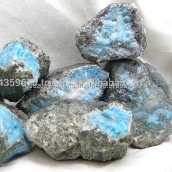 Larimar Gemstone Rough Raw Material natural stone Semi Precious Stones