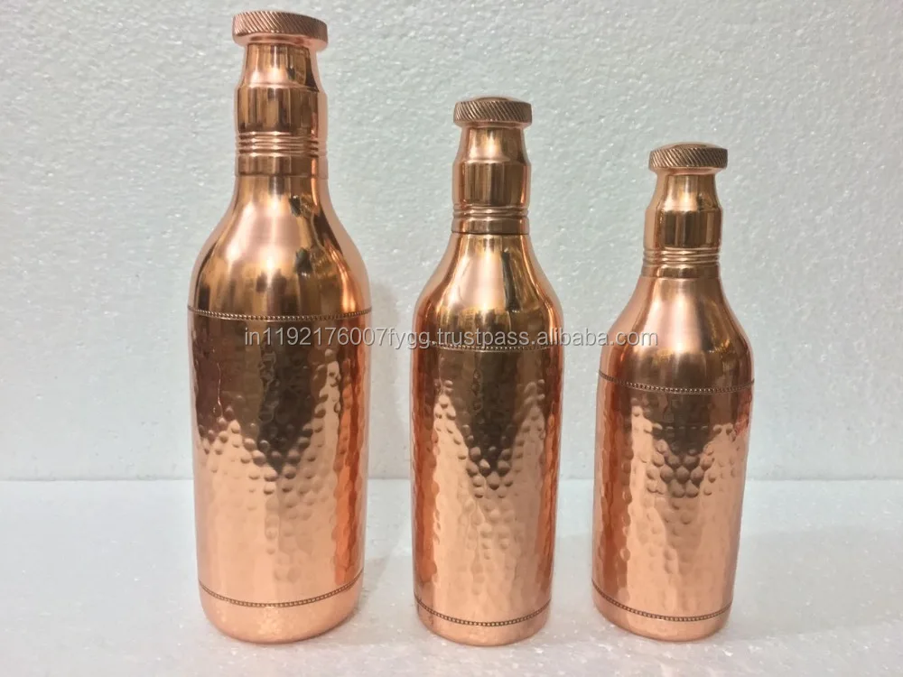 Pure Copper Water Bottle Hammered Copper Water Bottle  Copper Drinking Bottle