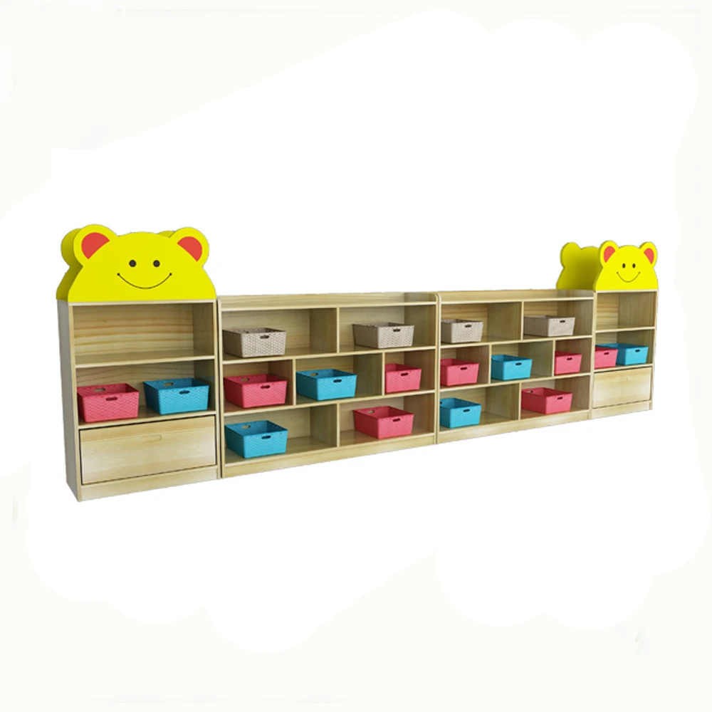 China new design Kindergarten Furniture Wooden Children Toy Storage Cabinets