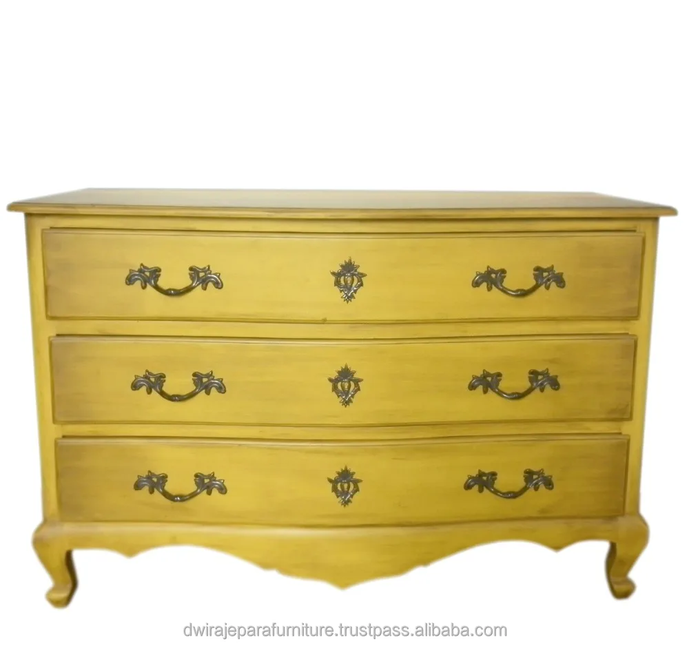 Furniture of French Yellow Bombay Cabinet 3 Drawers Furniture Made by Dwira Jepara Indonesia Furniture Manufacturer