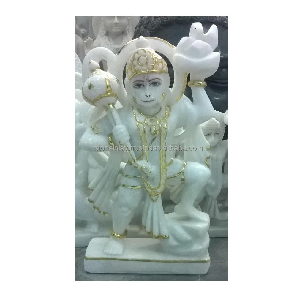 Pure White Marble Lord Hanuman Statue