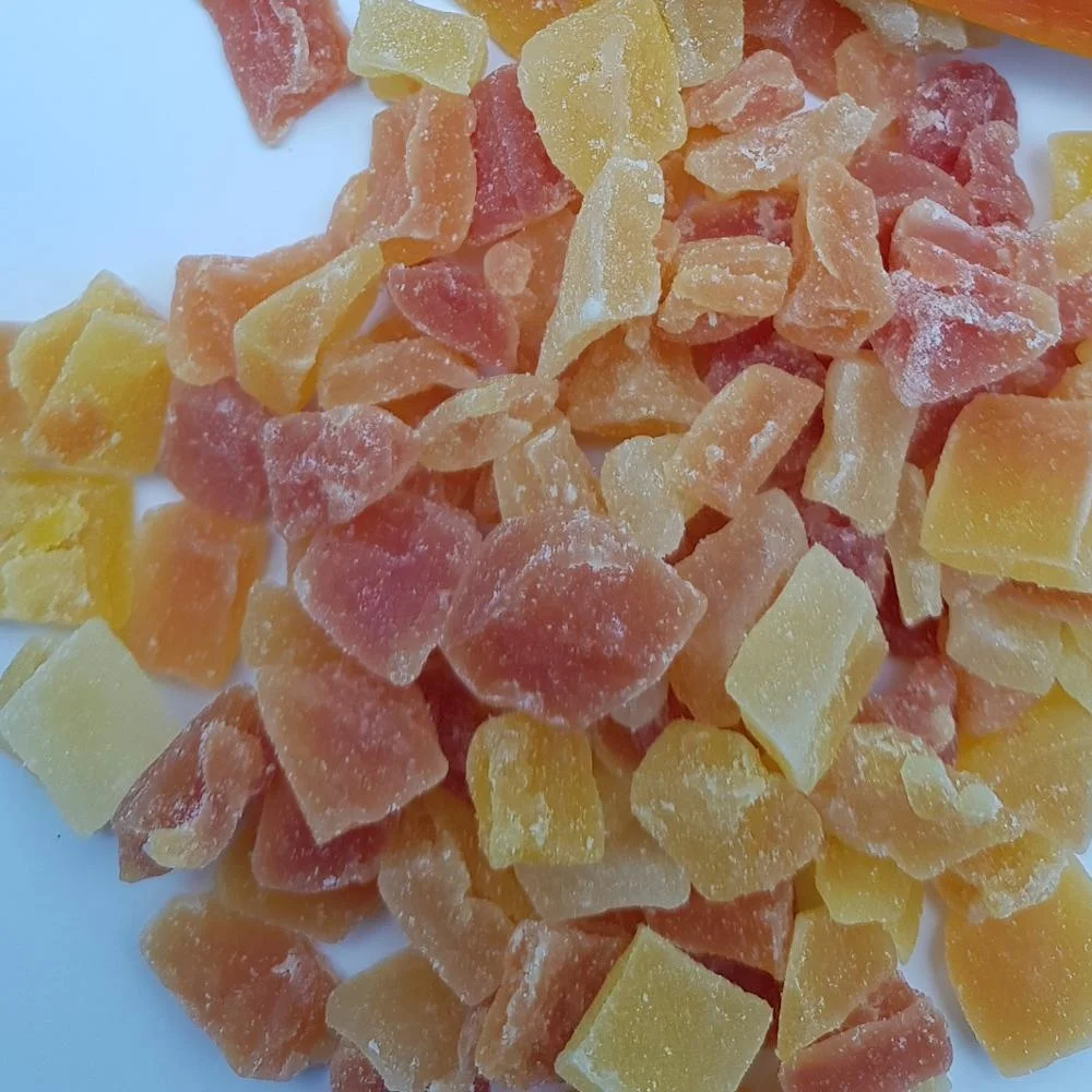 
Dried dehydrated Papaya 6-12mm pieces for muesli production from Thailand 
