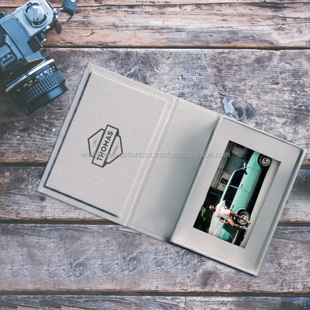 Grey Handmade Linen CD & USB Stick Gift Box