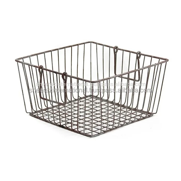 Household Metal Wire Mesh Storage Basket  For Kitchen Bathroom And Hotels Metal Storage Basket for Kitchen Usage Accessories