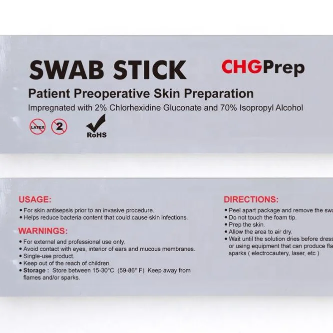 Chlorhexidine Gluconate Prep White Swab