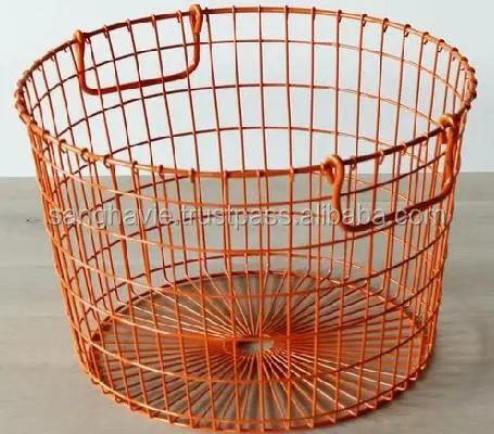 ROUND METAL IRON WIRE BASKET KITCHEN DECORATIVE METAL WIRE BASKET LOW PRICE FRUIT BASKET