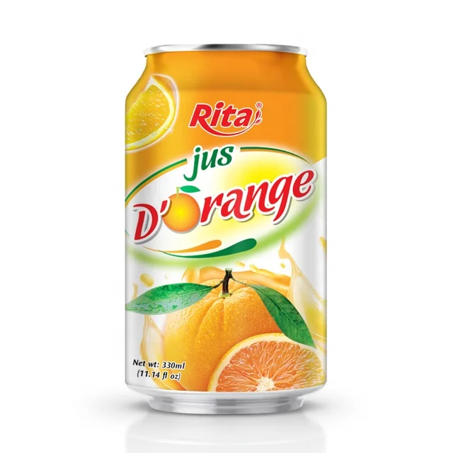 Asia Manufacturer High Quality Soft Drink 330ml Orange Fruit Juice alu-can botte water Fast Delivery and Quality Service