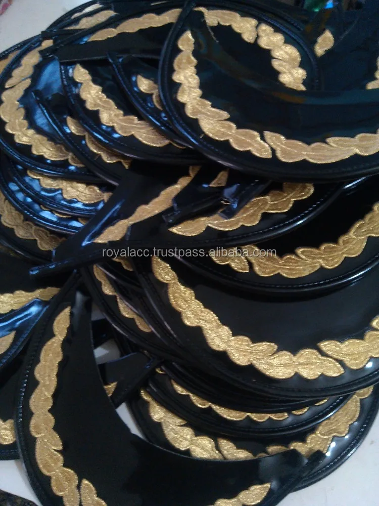 hand embroidery peck for hat gold wire peck for visor hat officer hat components in whole sale cheap price