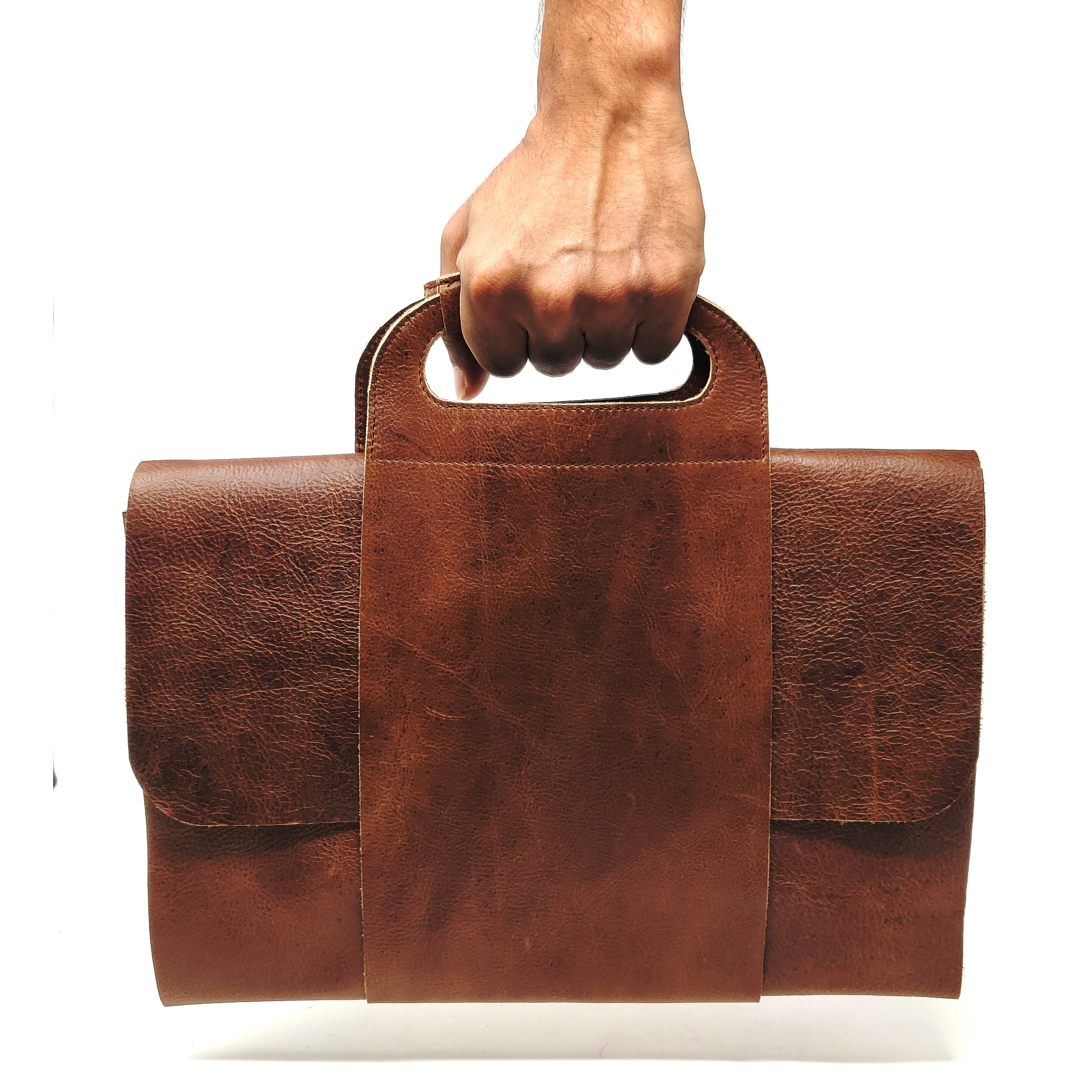 
 100% Genuine Leather Folder Crazy Horse Document Folder A4 Leather Holder  