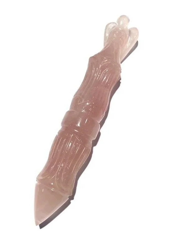 High Quality Natural Rose Quartz Angels Wand Crystal Stick For Healing Gemstone Healing Wand