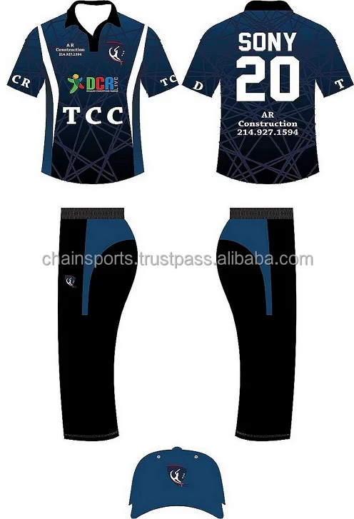
Cricket Sublimated Custom Colors Uniforms 
