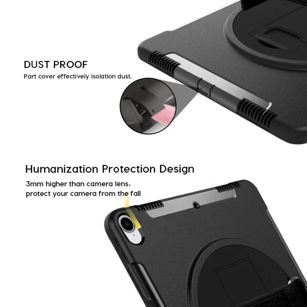 
For iPad pro 12.9 Hard Tablet Case Built-in Kickstand With Pencil Holder Silicone Cover 