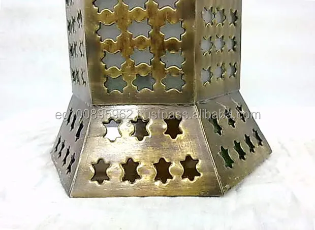 Cast Brass Egyptian Ramadan Lamp Lantern Star Pattern