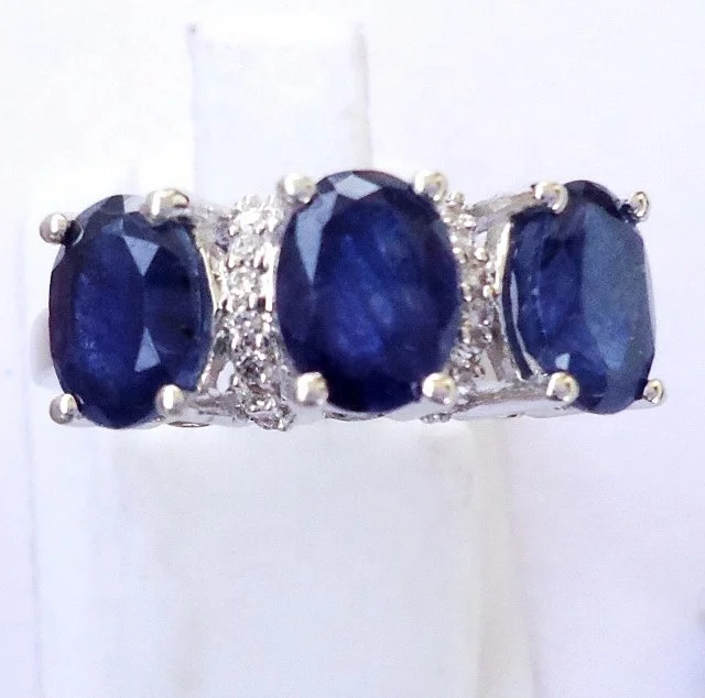 Latest multi sapphire gemstone jewelry pure value sterling 925 italian silver ring design with blue stone for girl