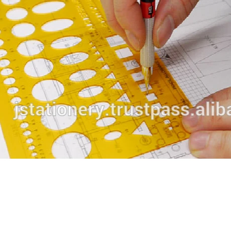Easy to use plastic letter stencil ruler drawing template with multiple functions