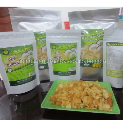 
Toasted Coconut Chips Snack Crispy From Vietnam honey flavor Coconut Chips 40g 