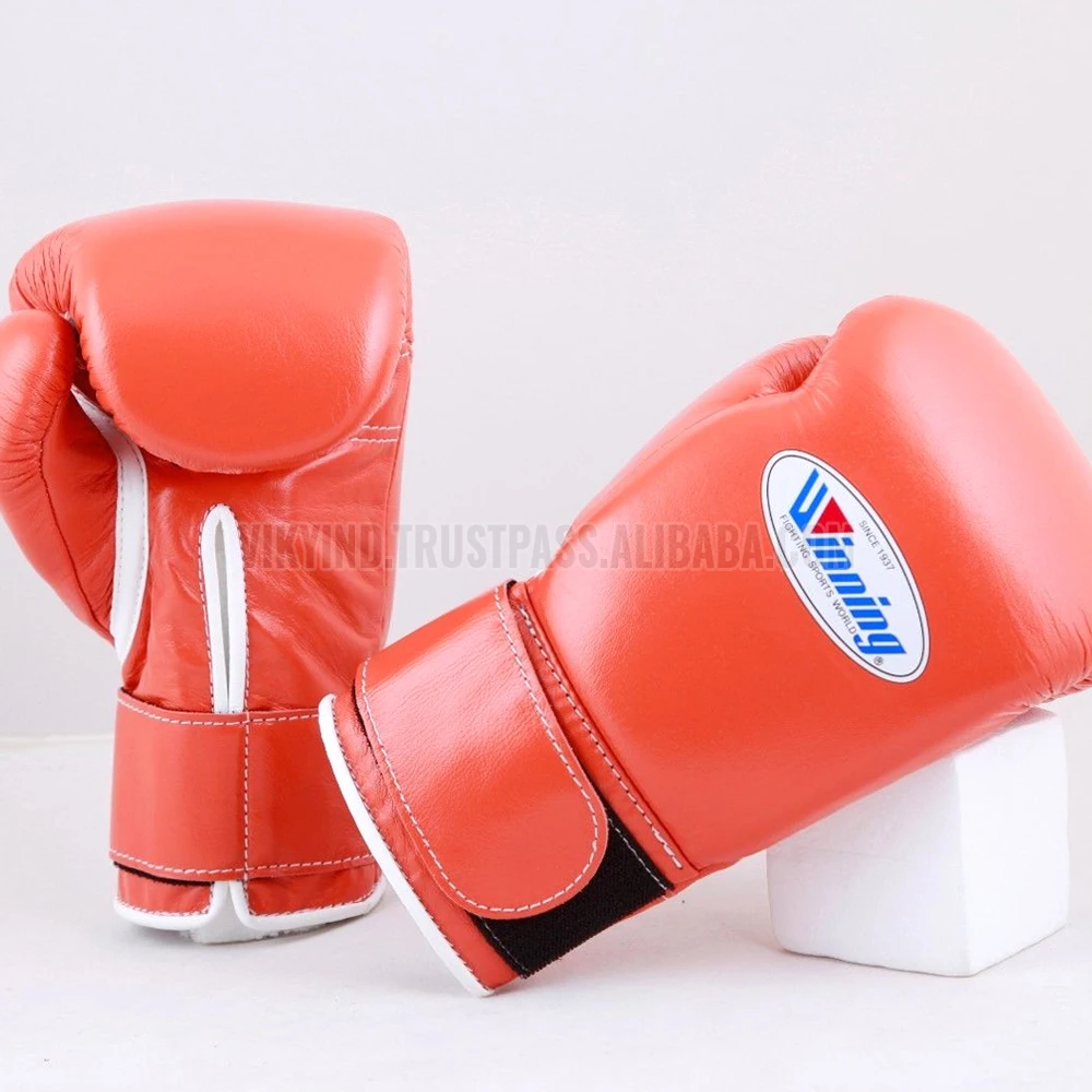 Winning Hook and loop High Quality Boxing Gloves Genuine leather Boxing Gloves Fitness gloves