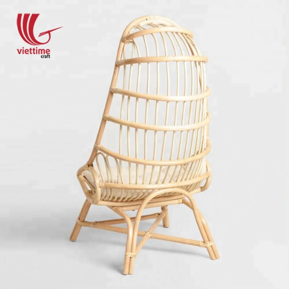 Vietnam wicker rattan indoor egg chair with stand, Rattan Armchair wholesale