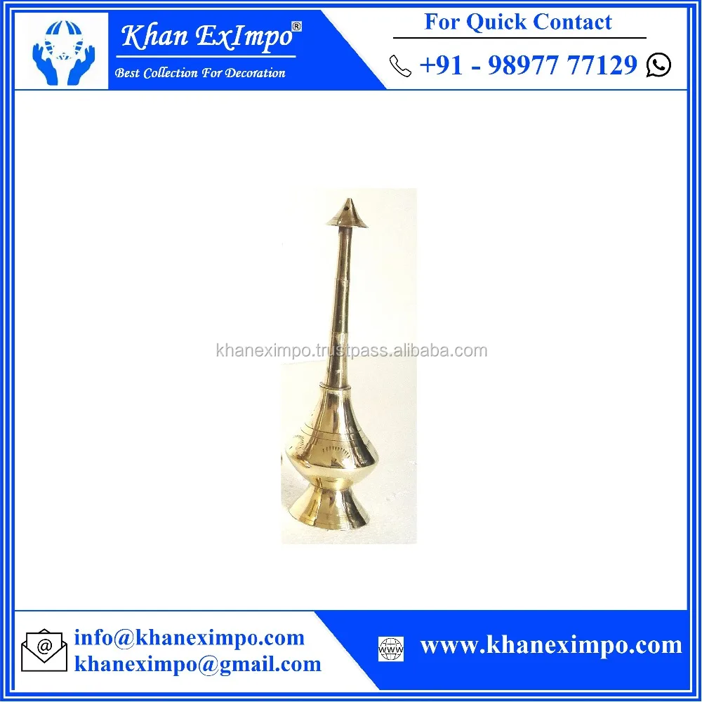 Traditional Gold Brass Carved Incense Stick Stand Agarbatti Stand