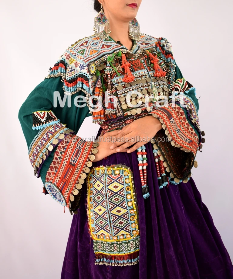 
Afghan Traditional Belly dance costume Dress - tribal handmade Kuchi dress-afghanistan Kuchi Ethnic Purple Tribal dress 