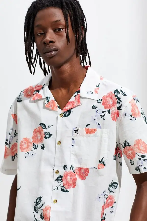 MGOO Floral coconut button up shirt Custom screen print rayon hawaiian shirt