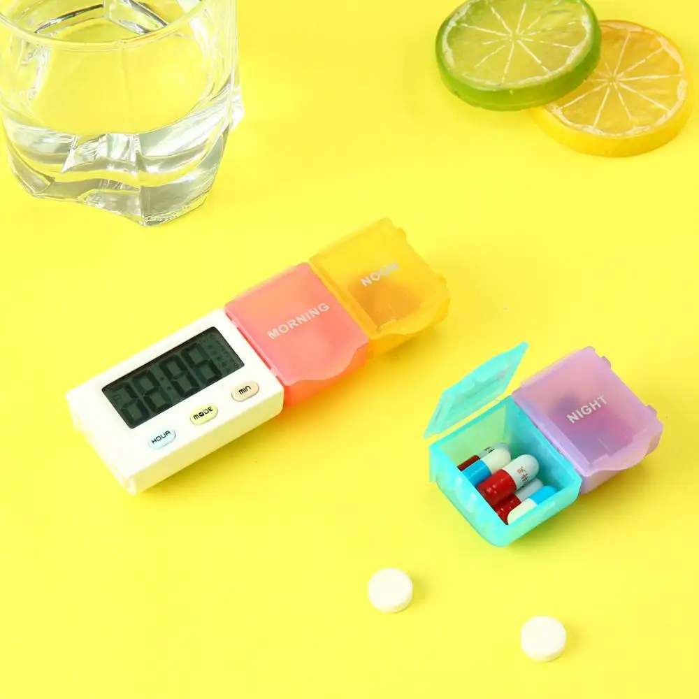 5 Alarm Pill Box Organizer (1 day with 4 Pill Box Compartments)