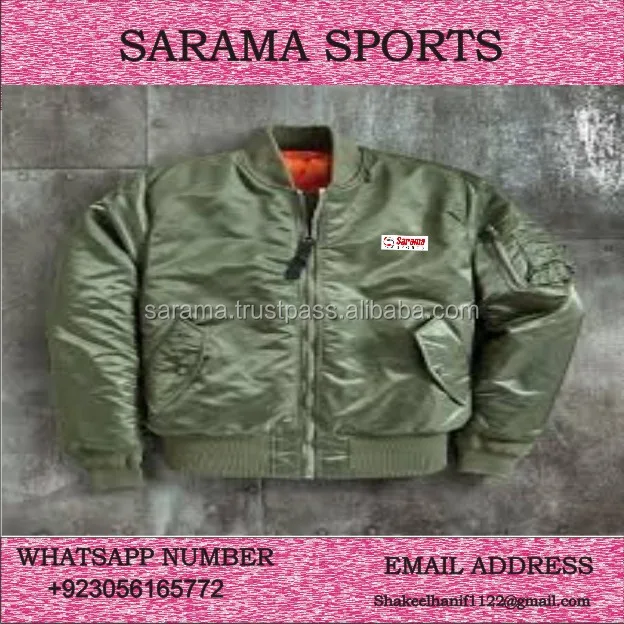 Custom Sarama Hot New Products Fashion Quilted Bomber Jackets with Fine Quality / Screen Printed / Embroidery