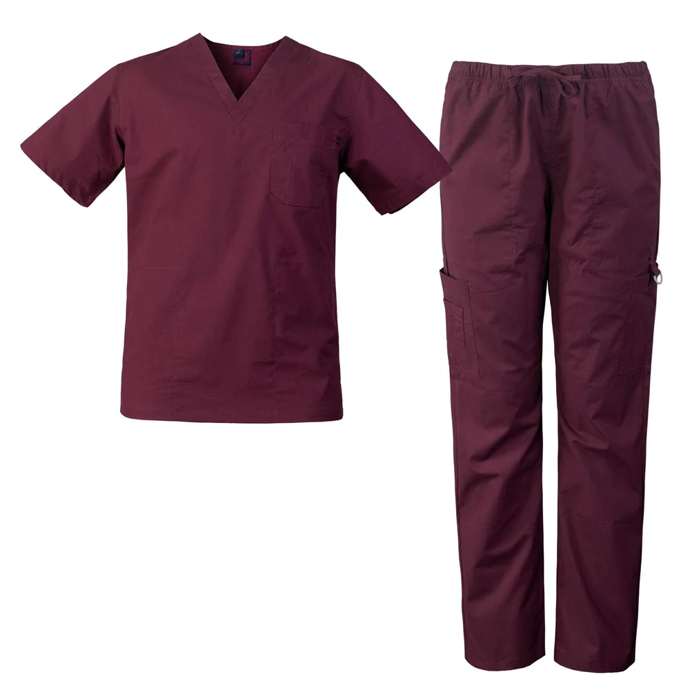 medical uniform Polyester Cotton Medical Uniform Women and Man Scrubs Set Medical Scrubs Top and Pants