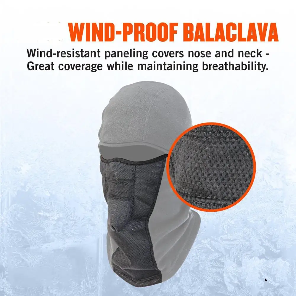 Black Hinged Balaclava Wind-Resistant Thermal Fleece Ski mask balaclavas