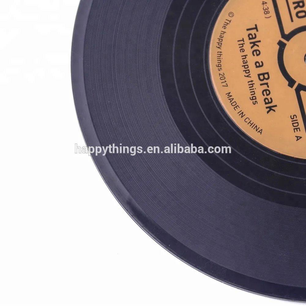 Low MOQ Factory Direct 2pcs Classic Retro CD records Silicone Costers Cup Coaster