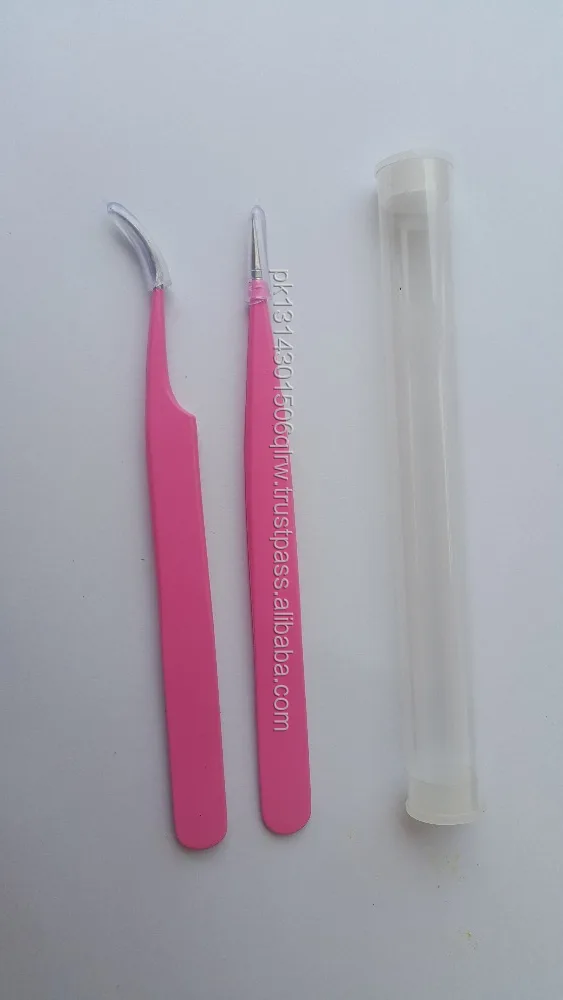 Straight Vetus Curved Fine Point Pair Tweezers For Eyelash Extension