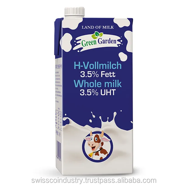 Best Selling Premium Quality Green Garden 3.5% UHT Whole Milk 200ML With Straw From The Alpin Mountains