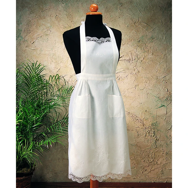 Wholesale cotton hand embroidery with lace design custom printed kitchen apron