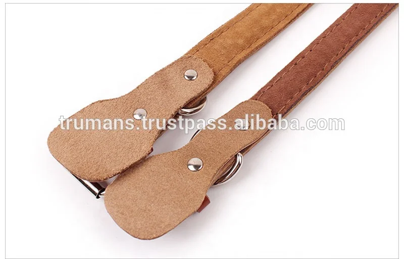 Personalized Solid Western Style Leather Muzzle Lead & Collar for Large Pet Dogs