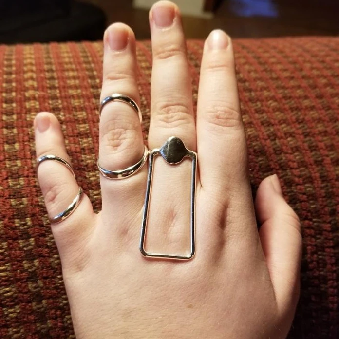 Glamorous Jewelry Splint Ring Design Silver Color 15 Women's Alloy Fashionable Adjustable Ring Tin Alloy 10g Silver Plating