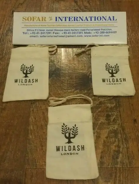 Wholesale 100% Organic Cotton Drawstring Bags Muslin Bags Cotton Jewelry Pouch