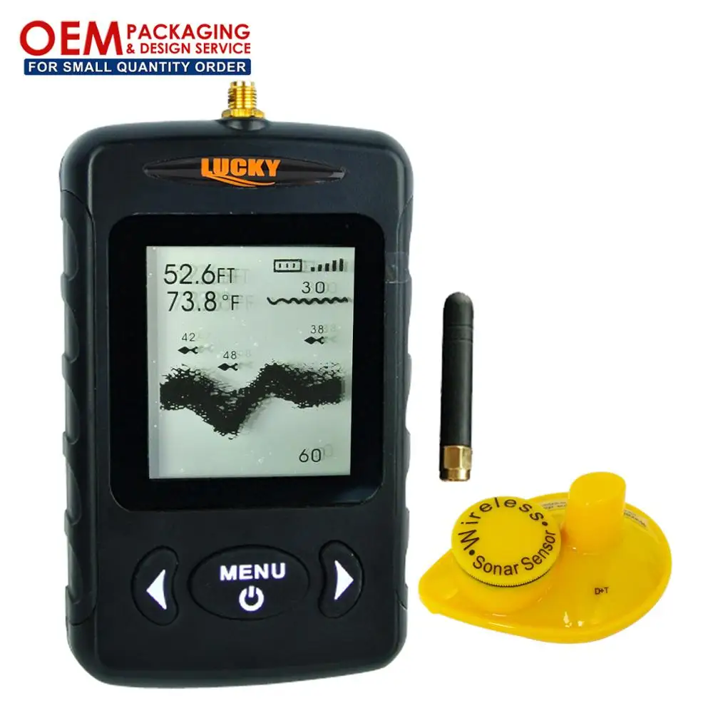 LUCKY BLACK Fish Finder 45m (135ft) Depth & 120m (400ft) Wireless Sonar Sensor Sea Bed (OEM Packaging Available)