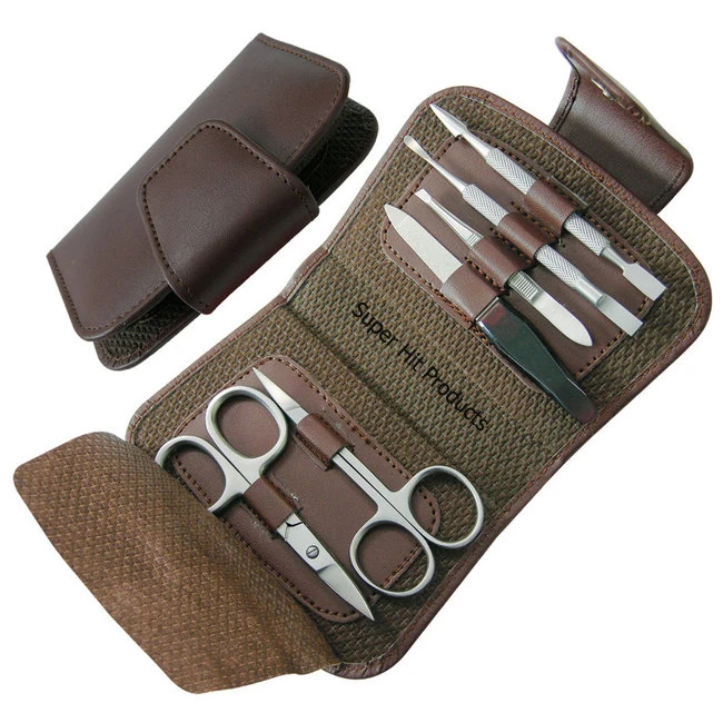 
manicure set leather stainless steel 