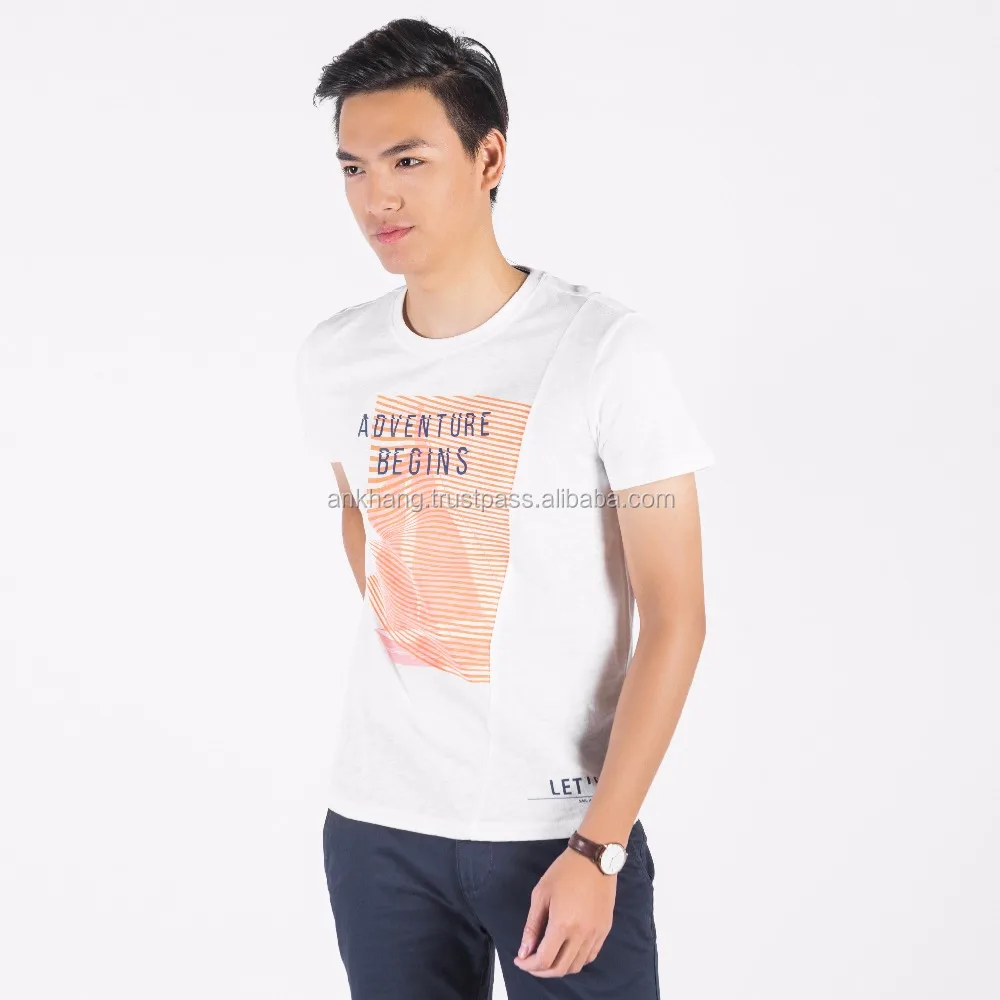 Hot design men custom printed pattern t shirt 100% cotton