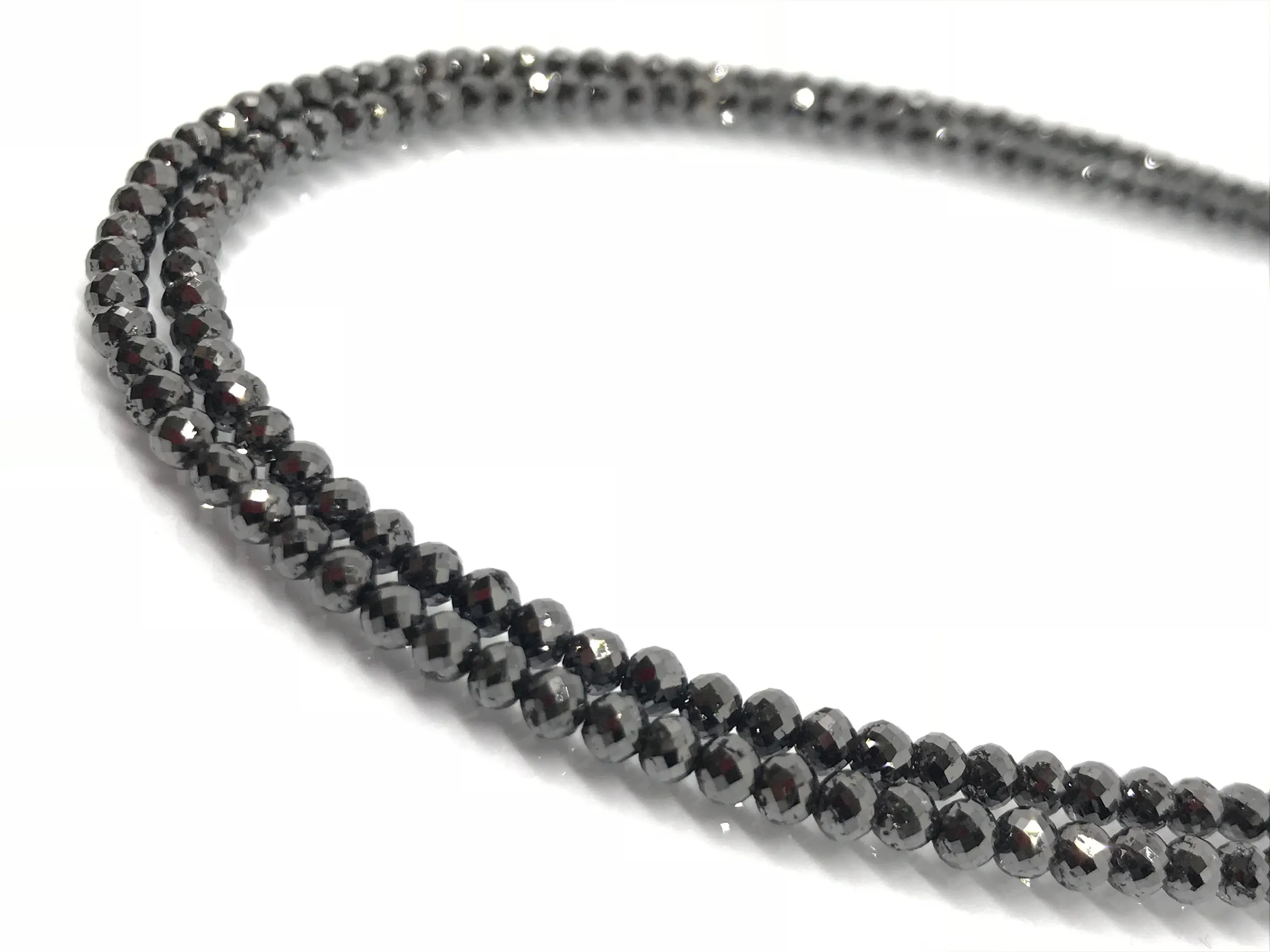 3 mm to 5 mm Faceted Black Diamond Beads Strands Necklace,black diamond beads strands
