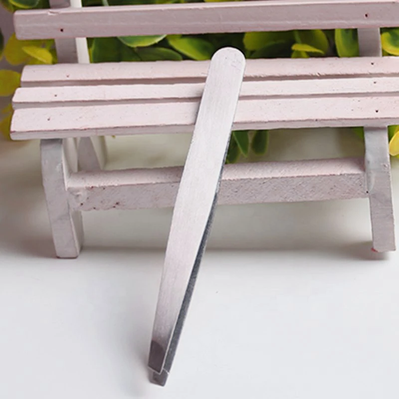Slant Tip stainless steel private label eyebrow tweezers with plastic tube like packing Stainless Steel Eyebrow Tweezers