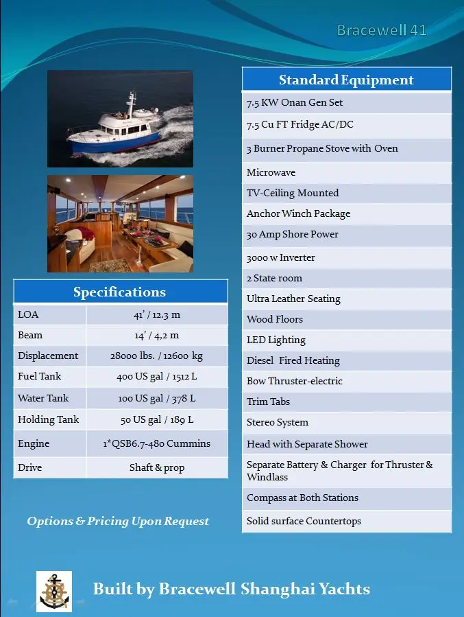 41FT (12.3M) Bracewell Bracewell-41  yacht