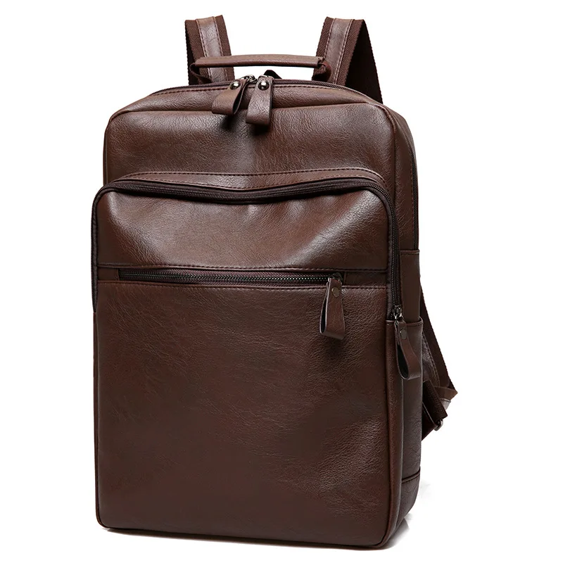 big capacity popular PU man leather backpack fashion travel backpack