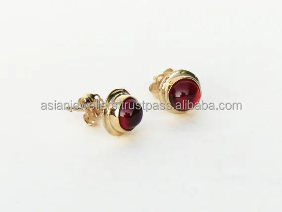 silver Garnet Earring Vermeil Gold 925 Sterling Silver Gemstone Earring Handmade Silver Jewelry