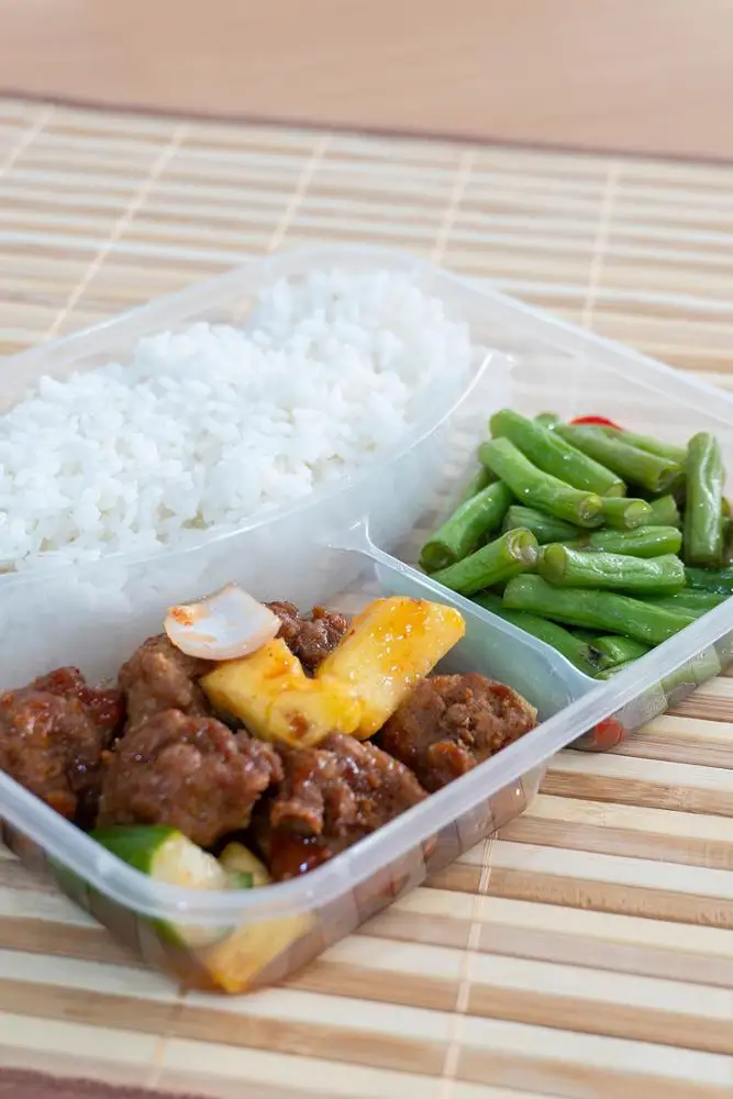 
Rectangular 3 Compartments Container 1200ml 